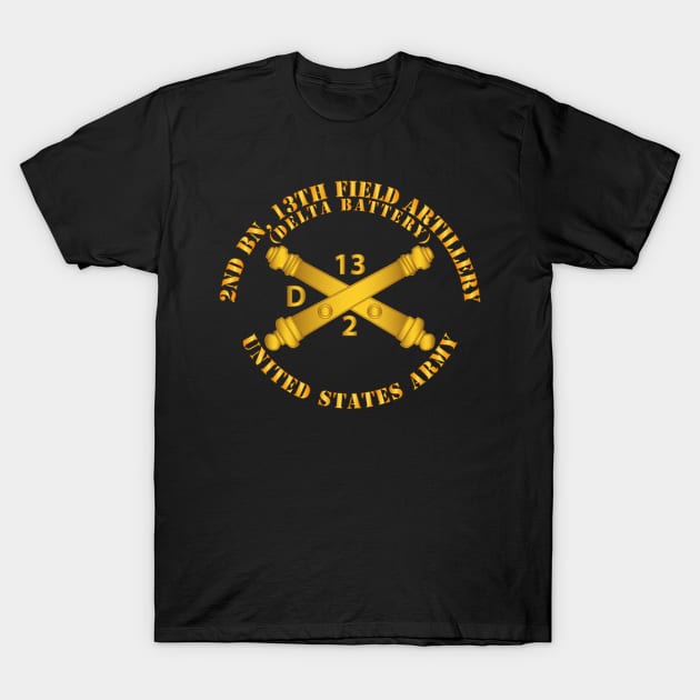 2nd Bn, 13th Field Artillery Regiment  - Delta Battery w Arty Branch T-Shirt by twix123844